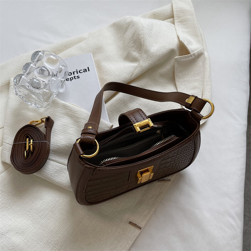 Leather brown handbag