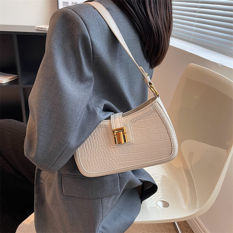 Leather white handbag
