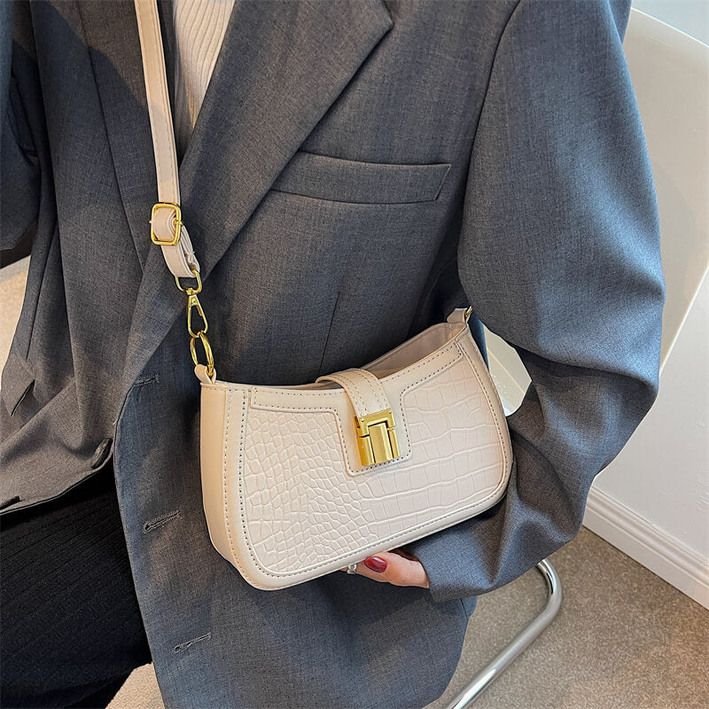 Leather white handbag