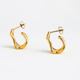 Trapezoid Gold Square Womens Earrings