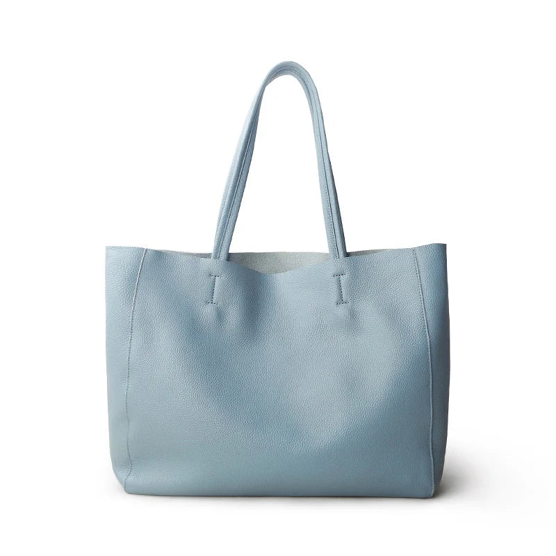 Valentina Lino tote in Linen Blue