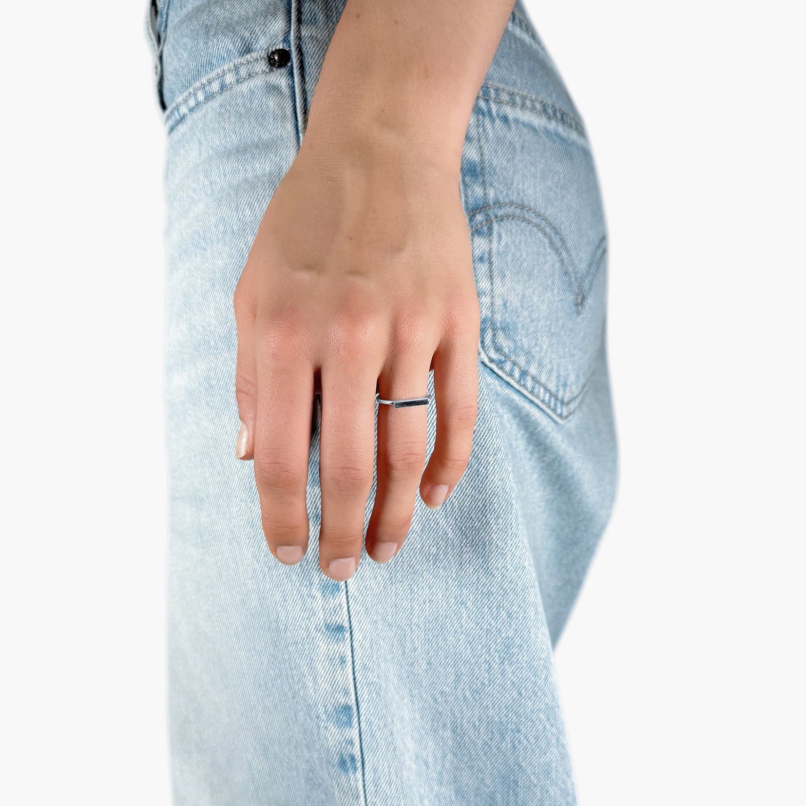 Slim Rectangle Ring Silver