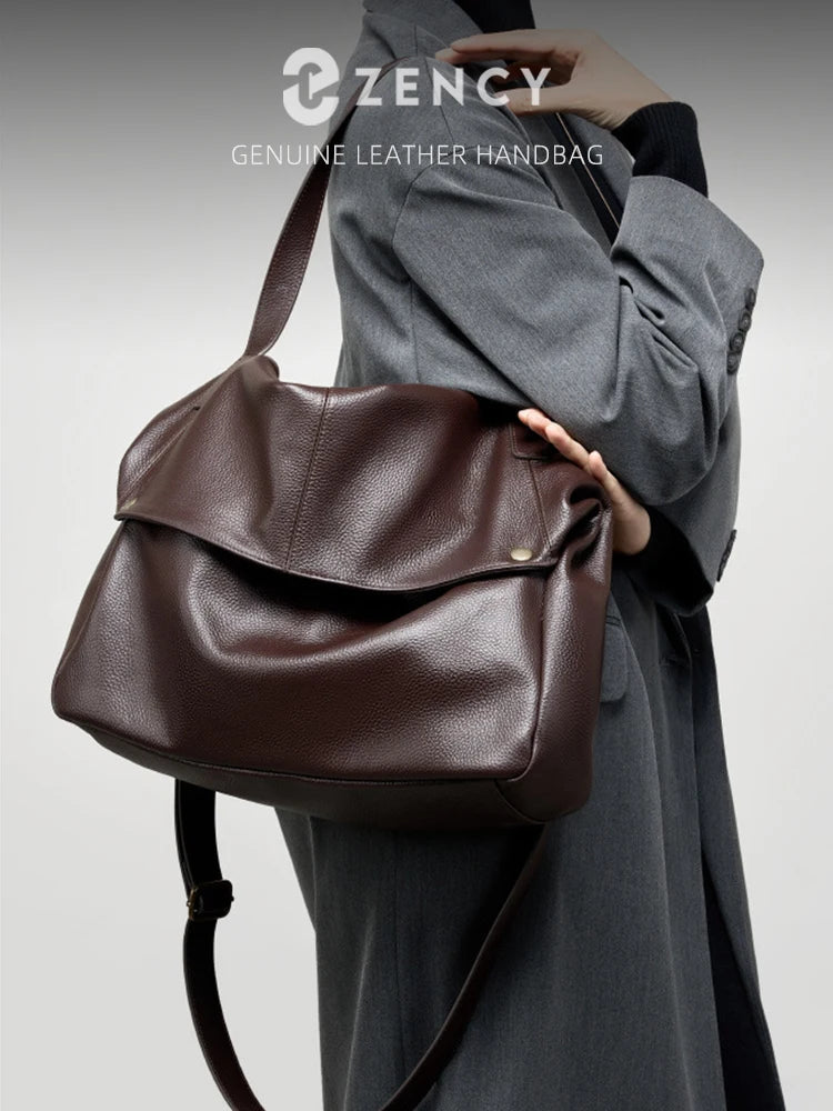Valentina Vento tote in Coffee, front view