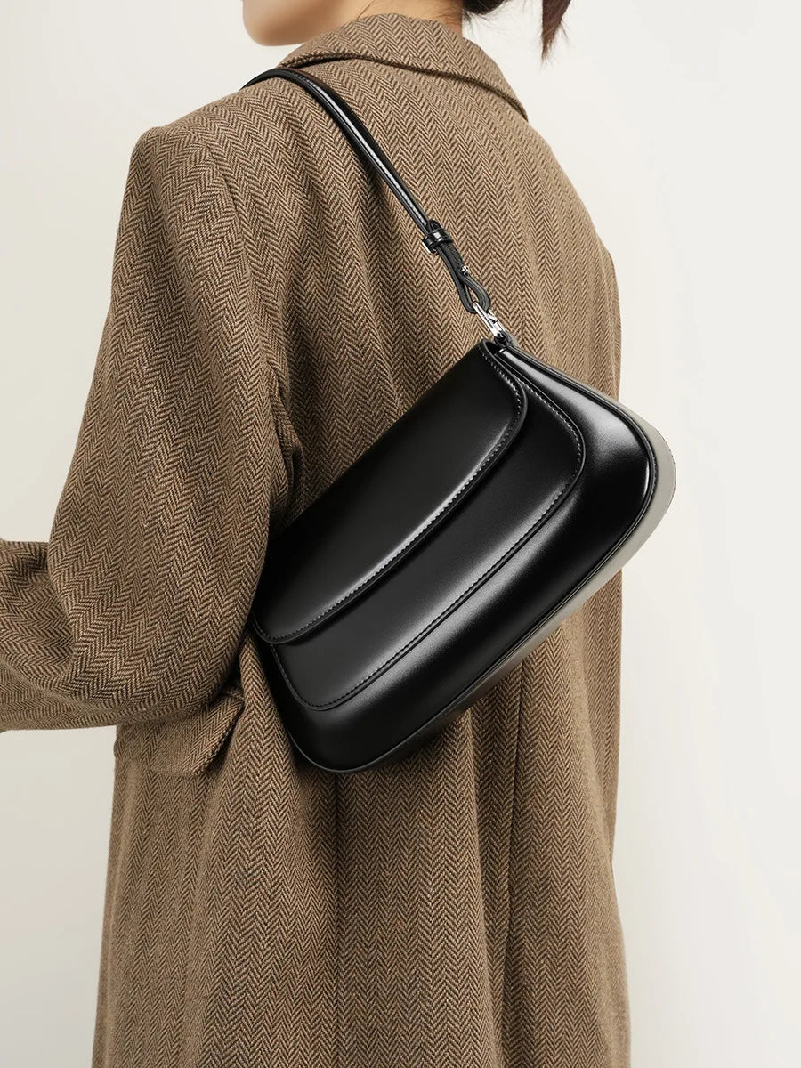 Valentina Rue leather baguette shoulder bag