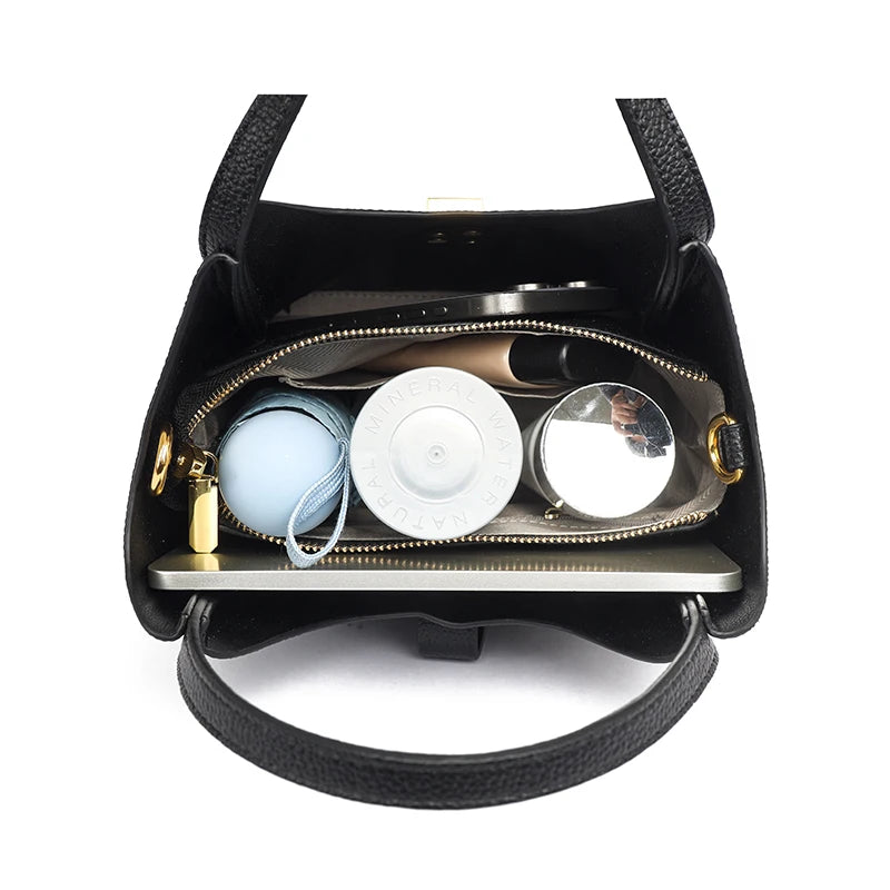 Valentina Muschio tote in Khaki, interior