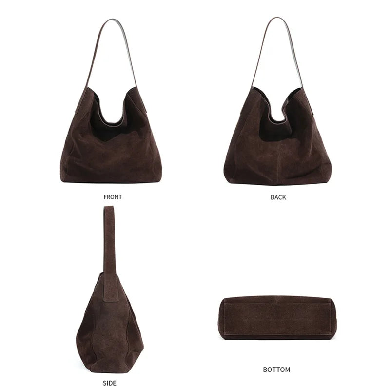Valentina Fiato bucket bag in Coffee, side view