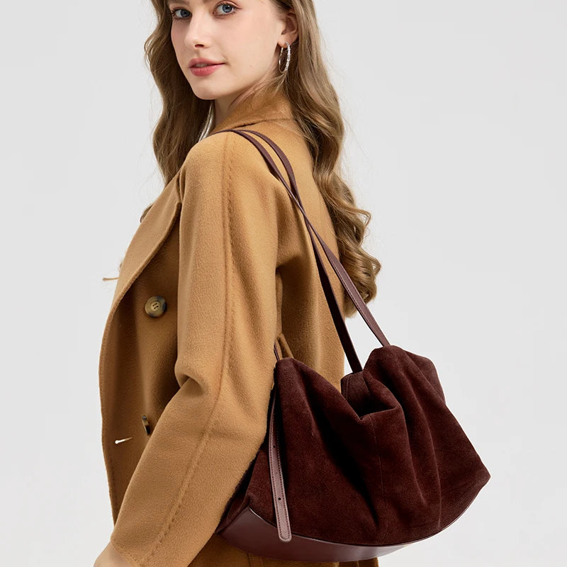 Valentina Slouch nubuck leather hobo bag