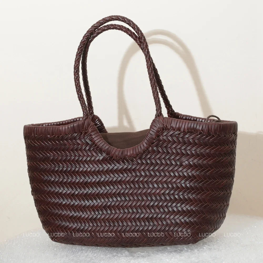 Valentina Weave woven leather tote bag