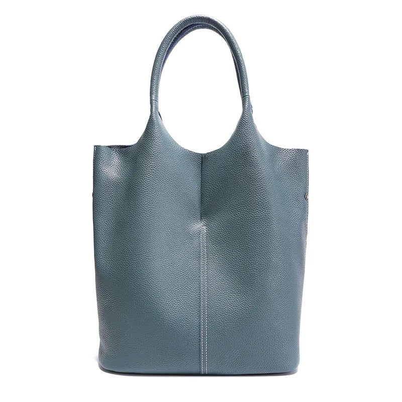 Valentina Arco bucket bag in Linen Blue