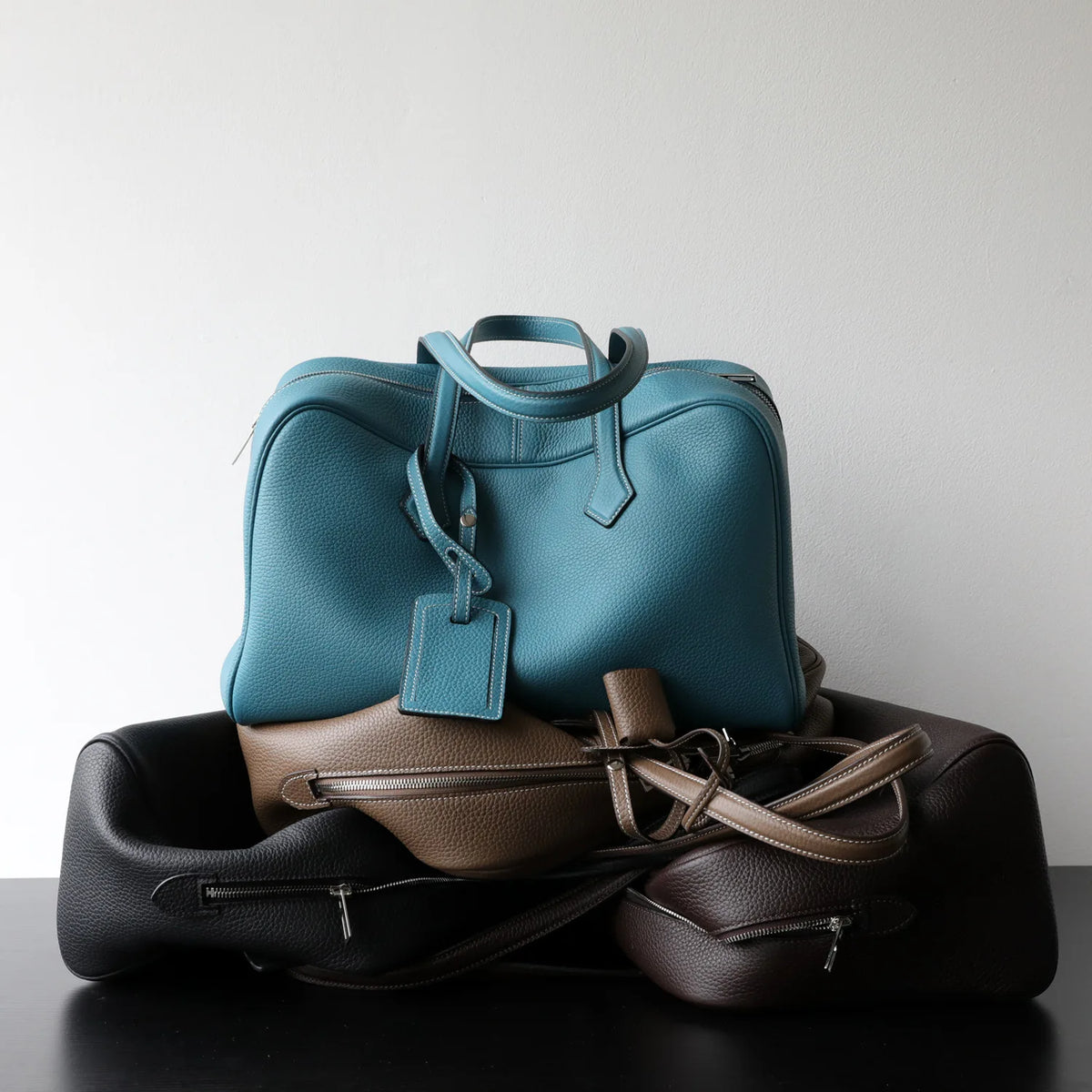 Valentina Portofino bowling bag in Khaki, front view