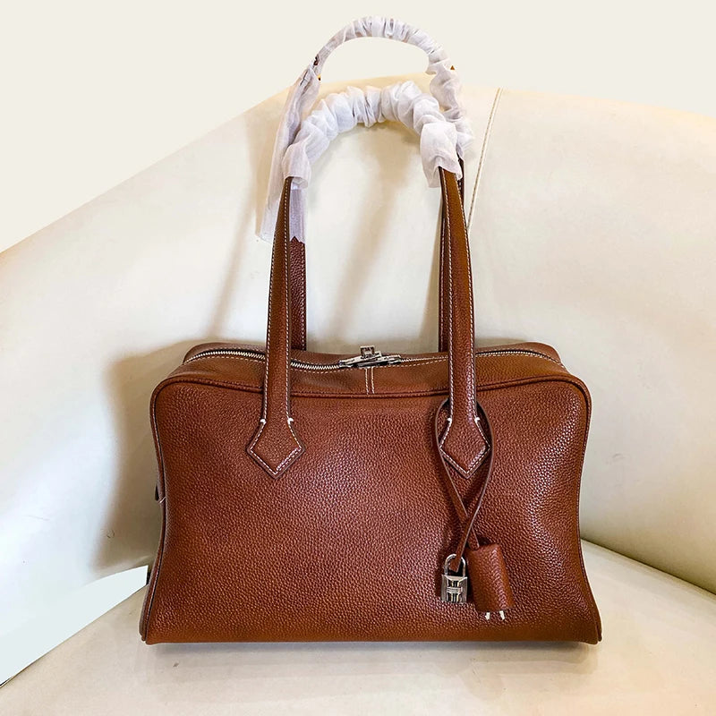 Valentina Rosa Large tote in Dark Brown