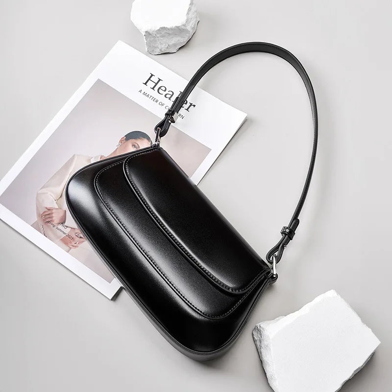Valentina Rue leather baguette shoulder bag