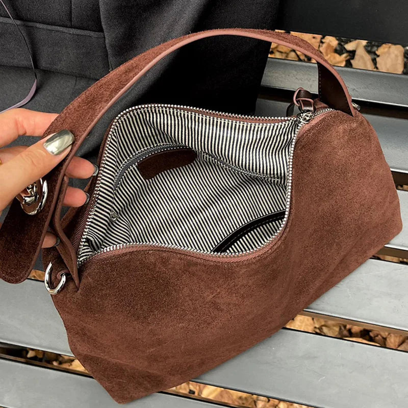 Valentina Corso shoulder bag in Khaki, interior