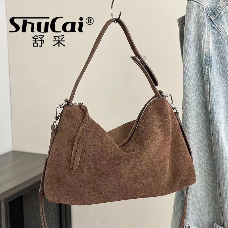 Valentina Calma tote in Dark Brown, front view
