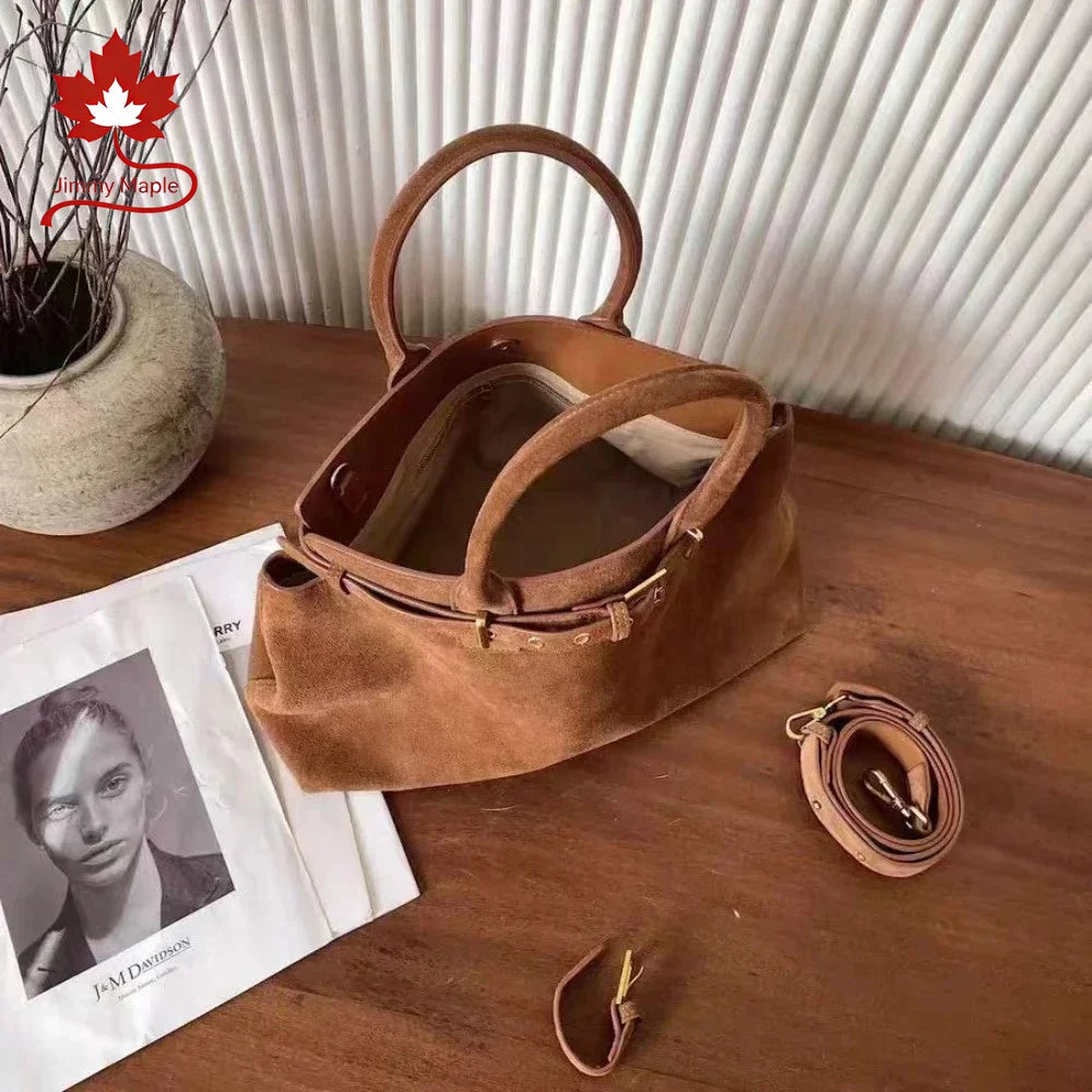 Valentina Spello top-handle bag in Coffee, detail