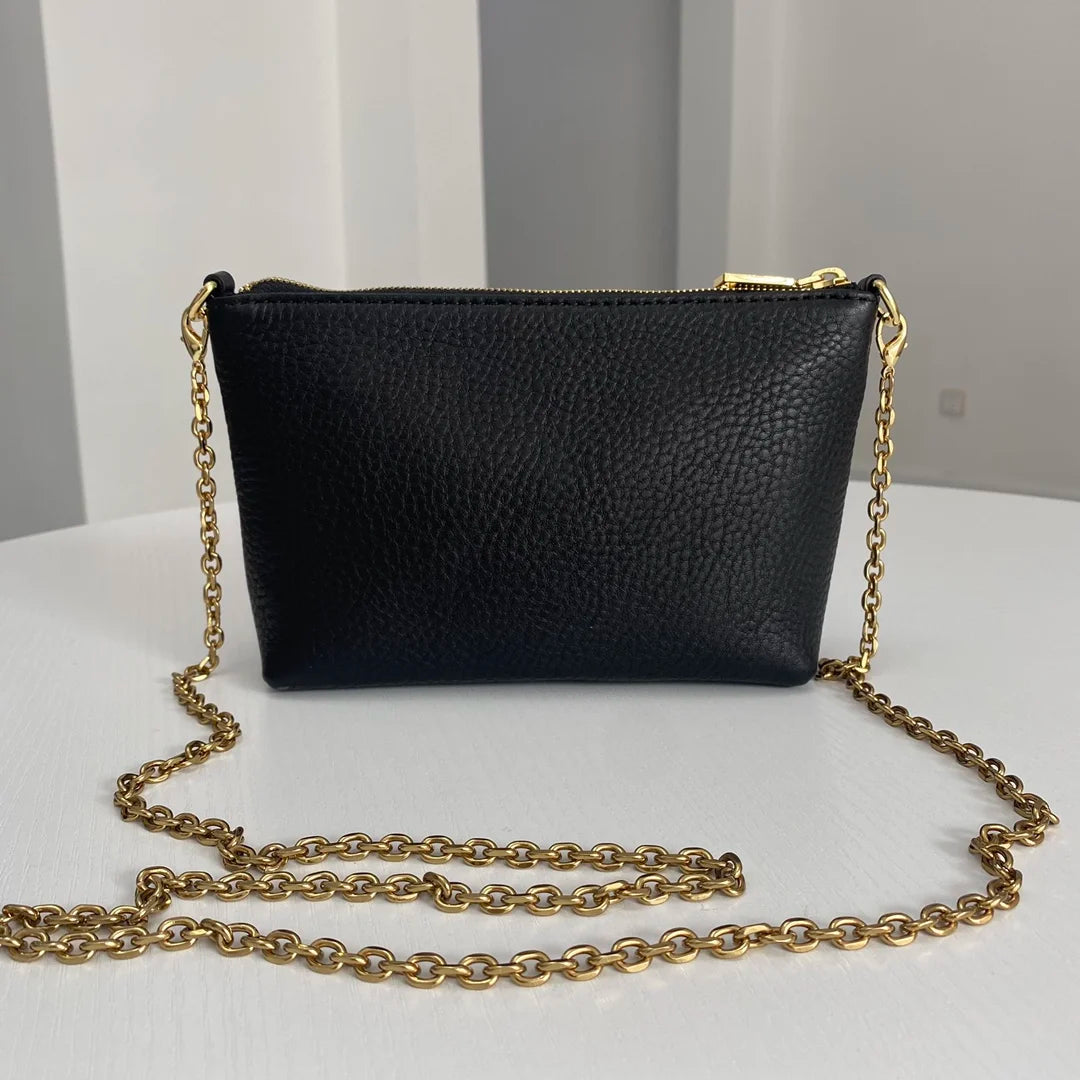 Valentina Valle crossbody bag in Pebbled Black