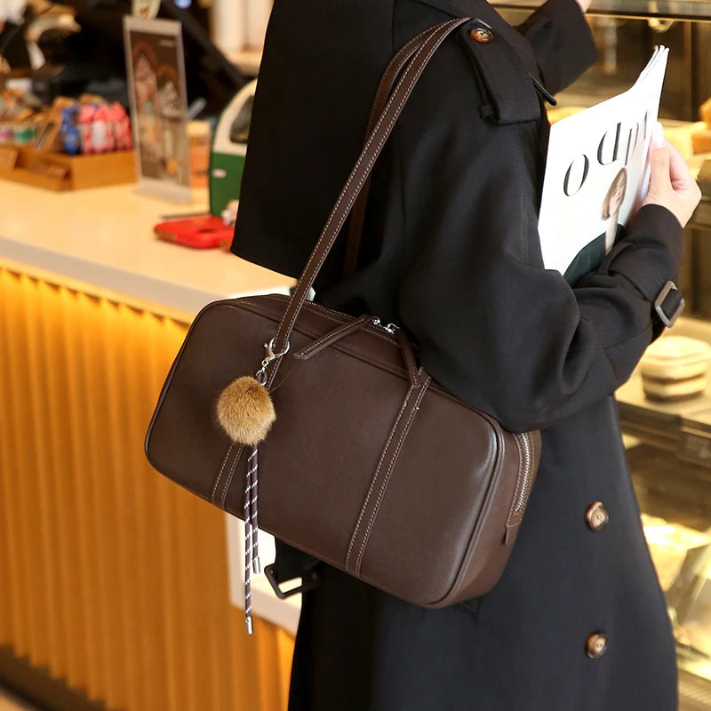 Valentina Mila bowling bag in Black, worn