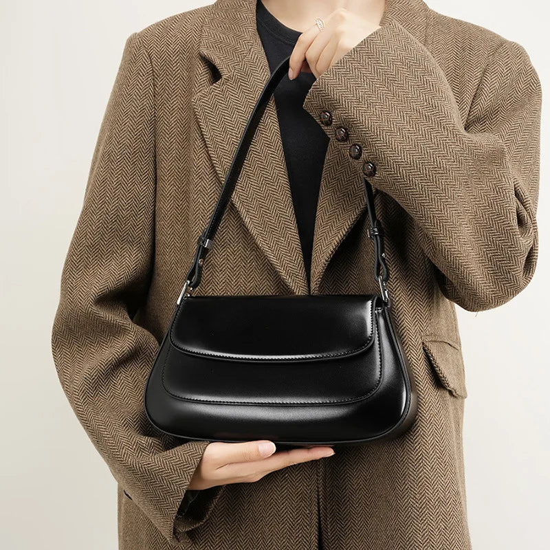 Valentina Rue leather baguette shoulder bag