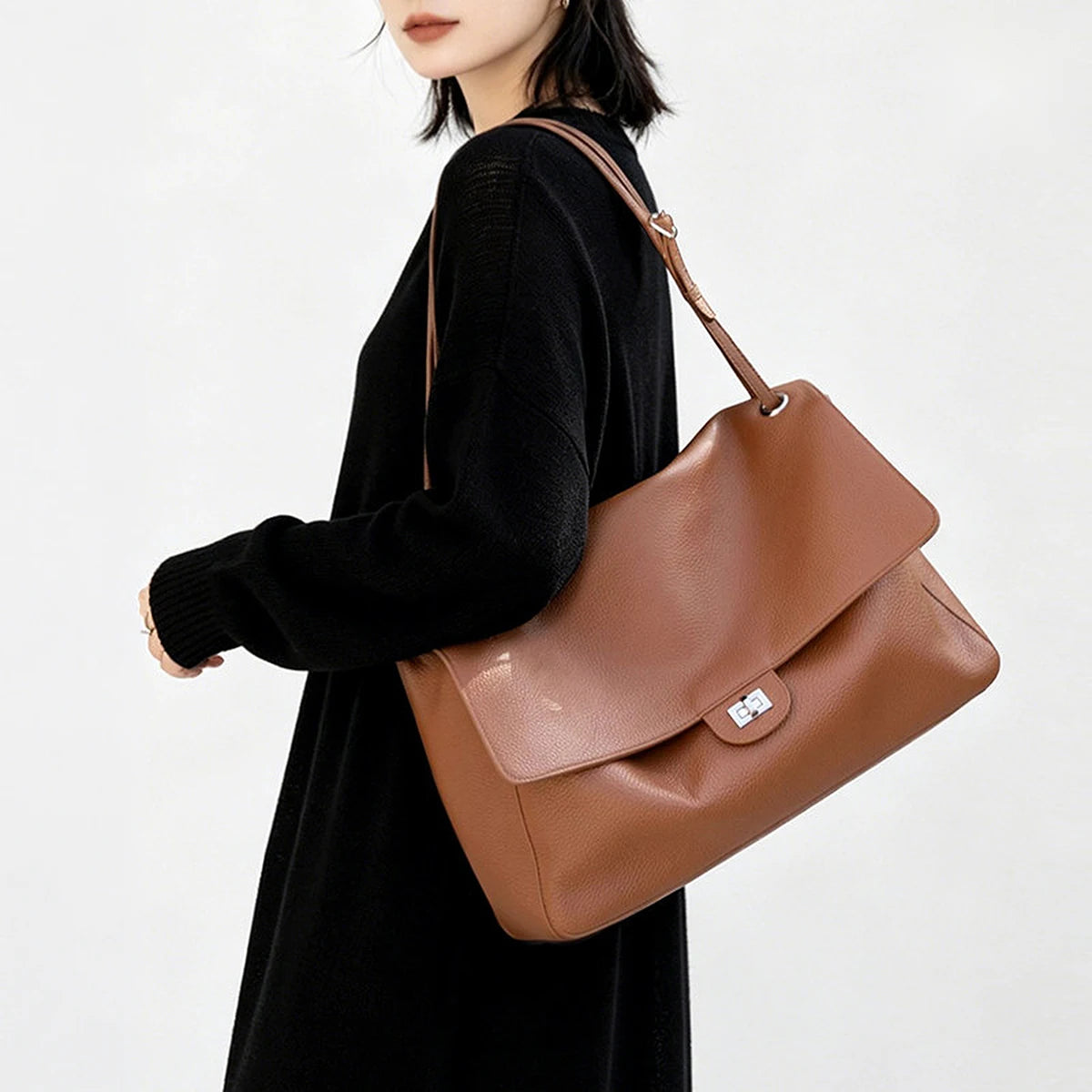 Valentina Fiume Large tote in Cognac