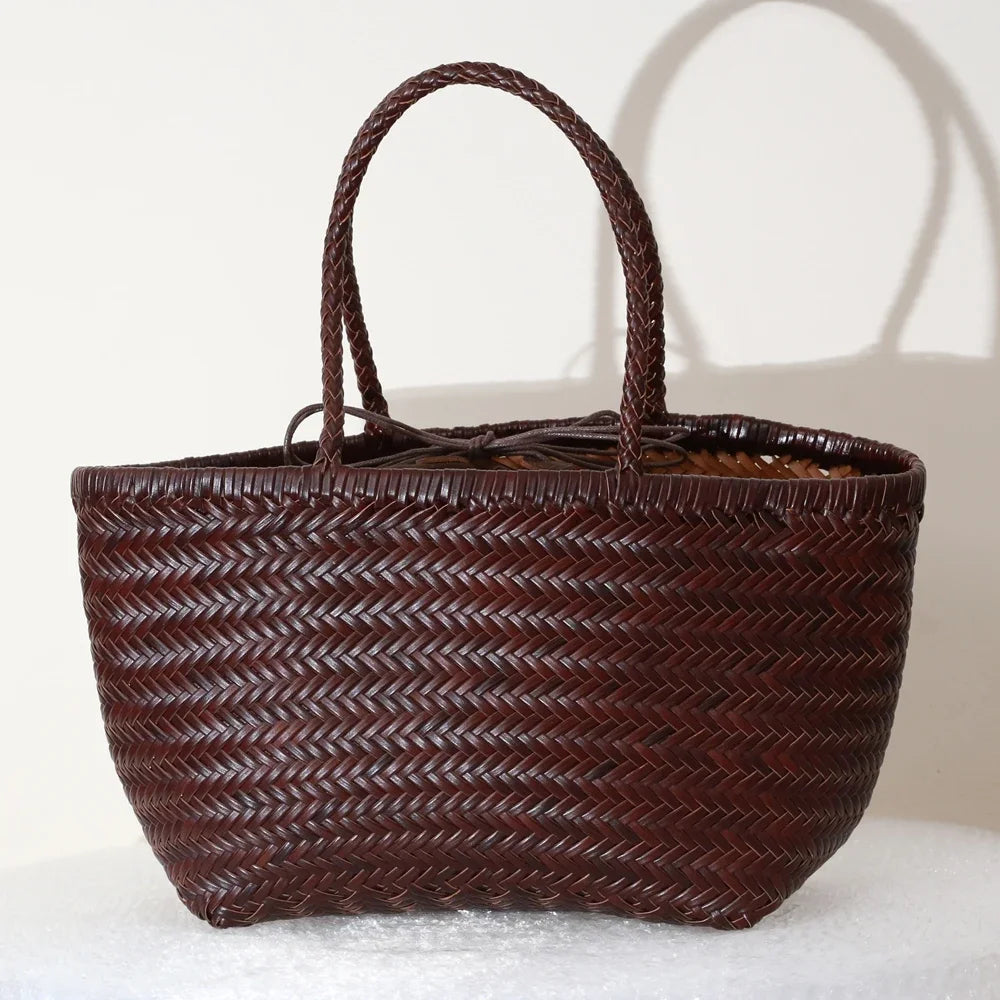 Valentina Weave woven leather tote bag