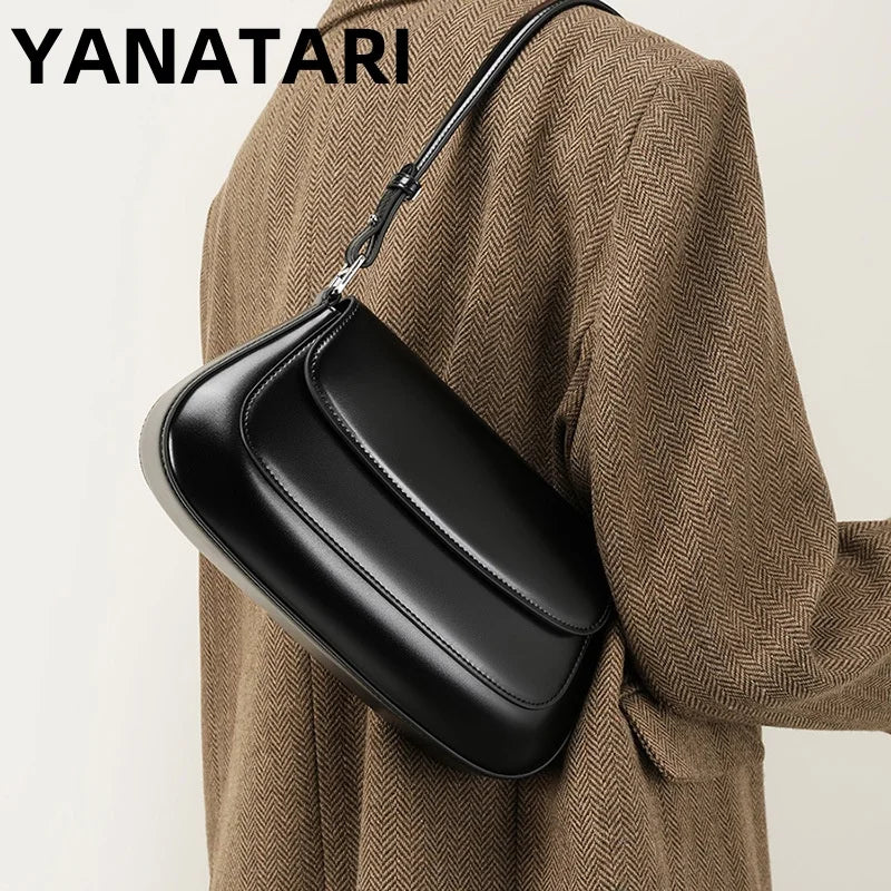 Valentina Rue leather baguette shoulder bag