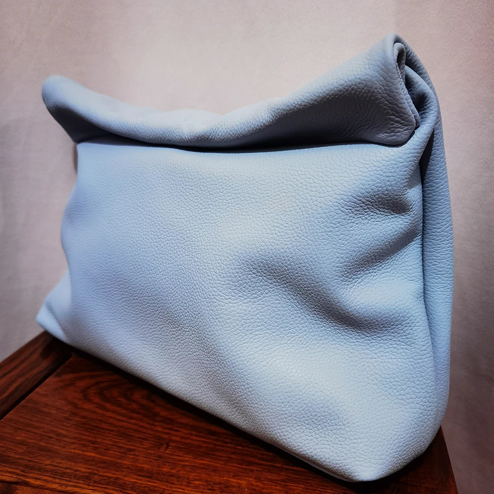 Valentina Lido top-handle bag in Linen Blue