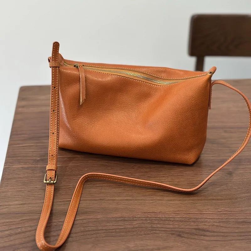 Valentina Seta crossbody bag in Terracotta, back view
