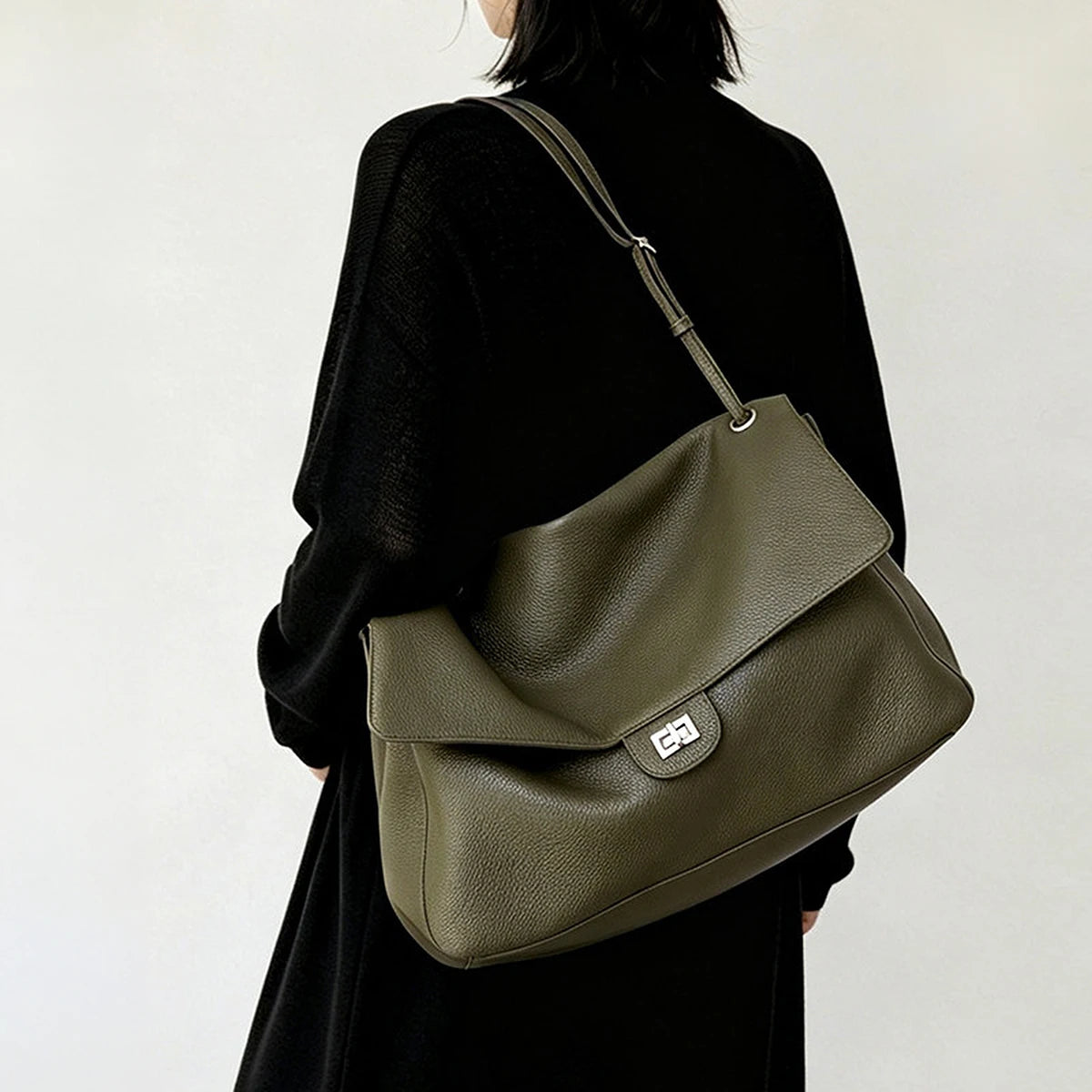 Valentina Fiume Medium tote in Ink Green