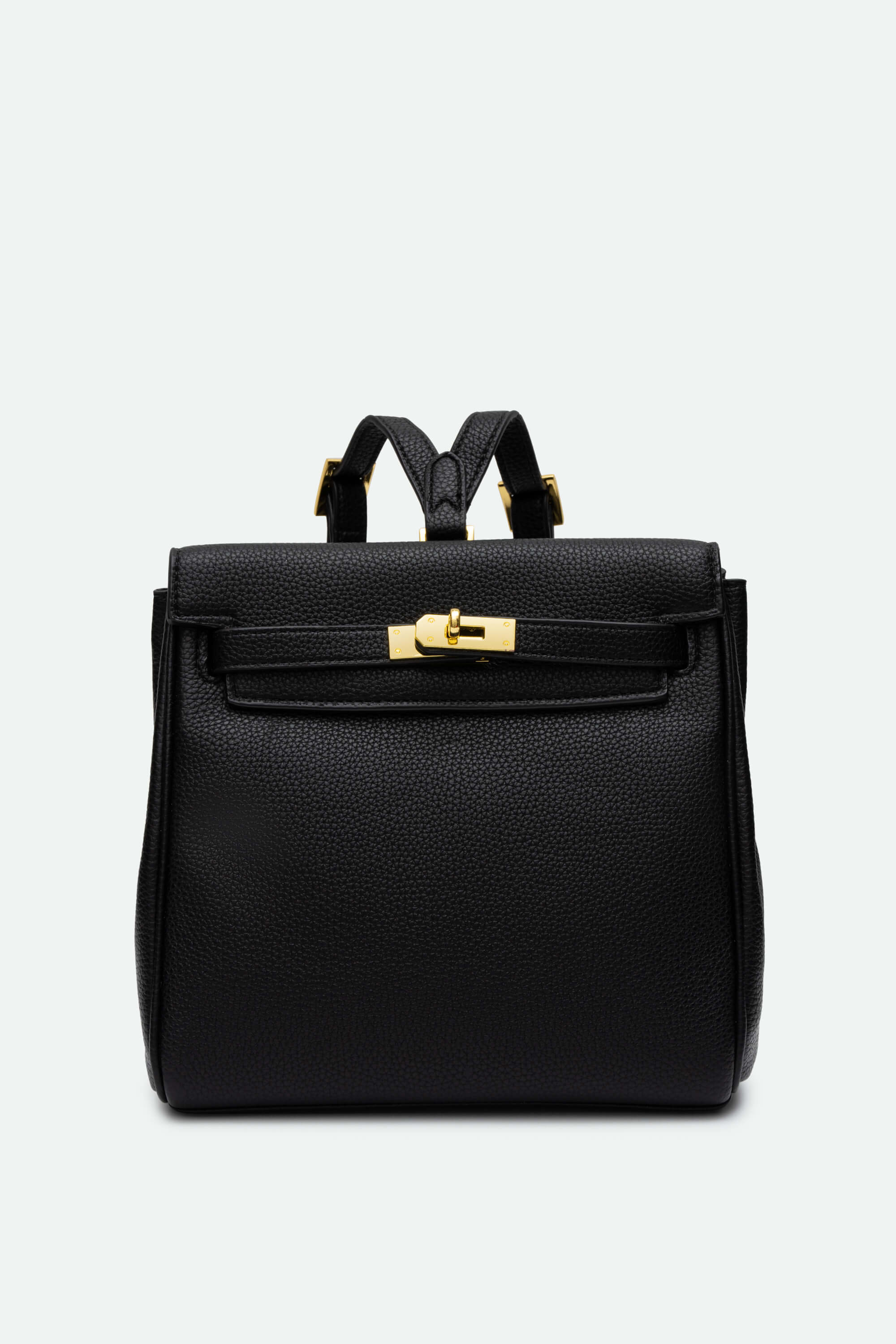 black leather backpack with gold hardware Hermès Leather Backpack | Womens Bags