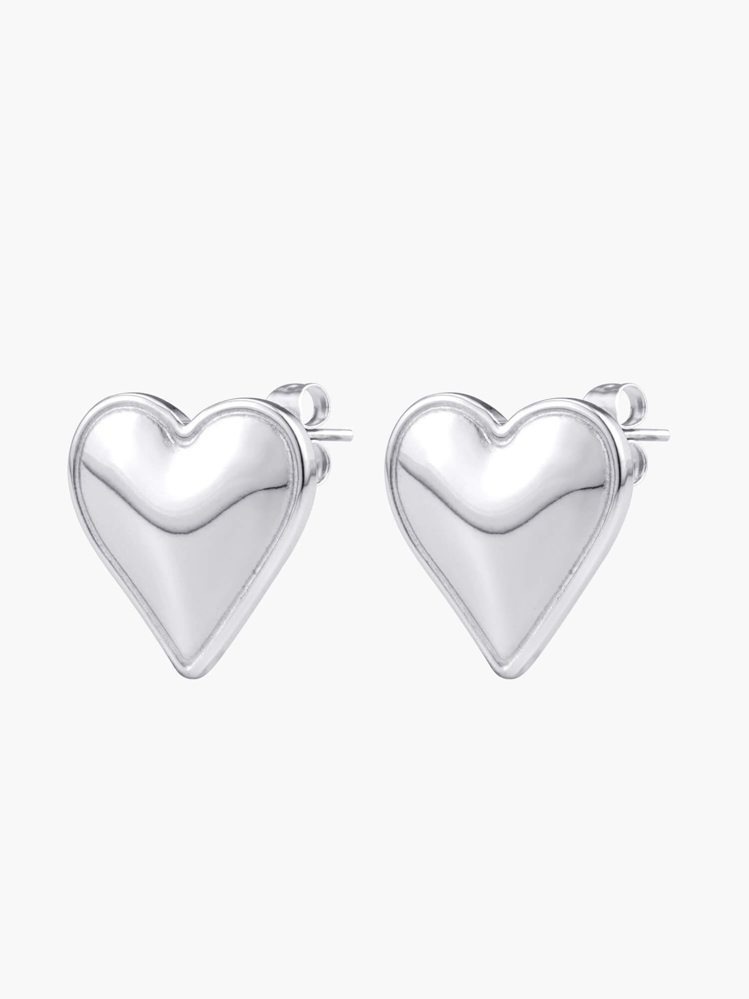 Silver Love Heart Earrings
