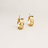 Womens Gold Hoop Pattern Earrings
