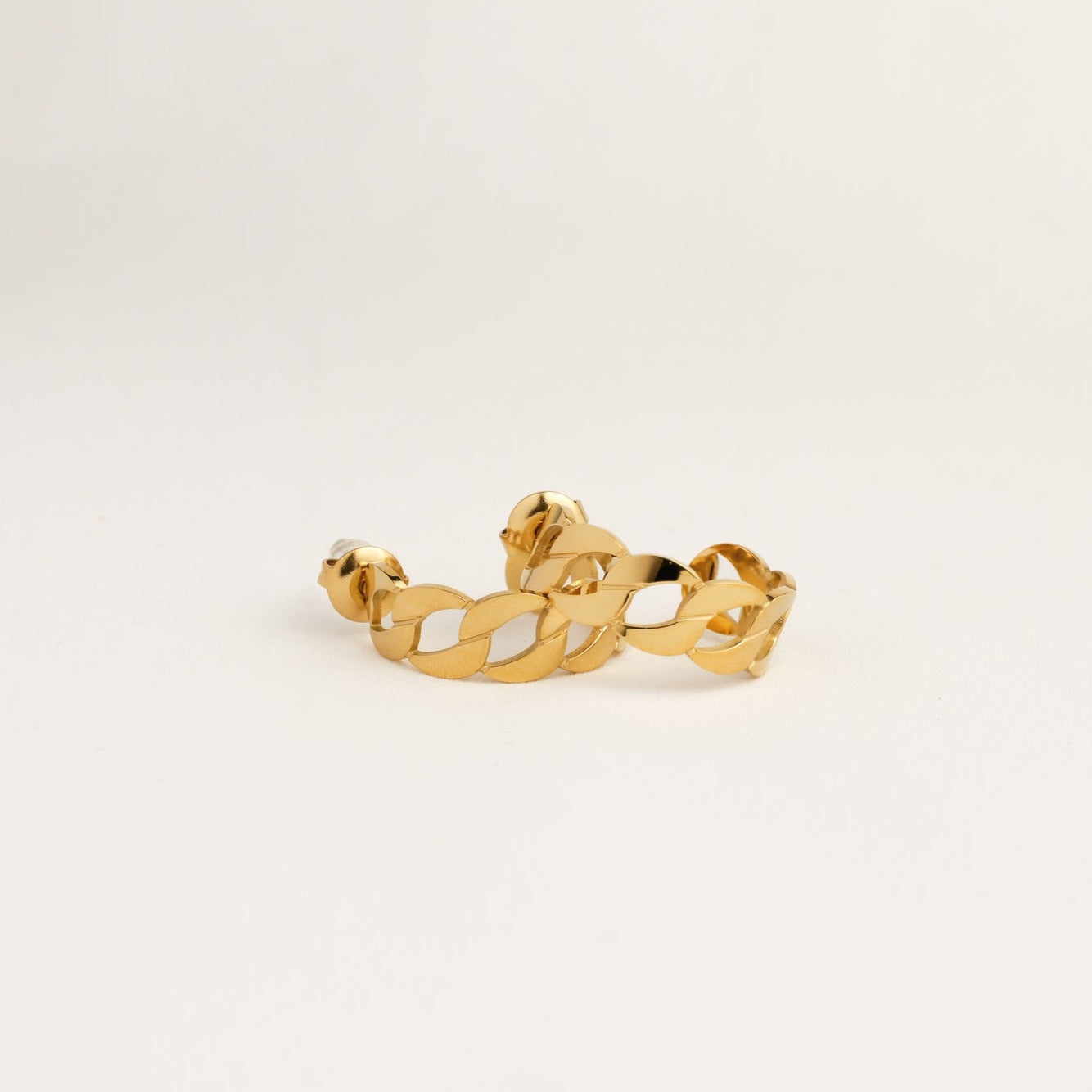 Womens Gold Hoop Pattern Earrings