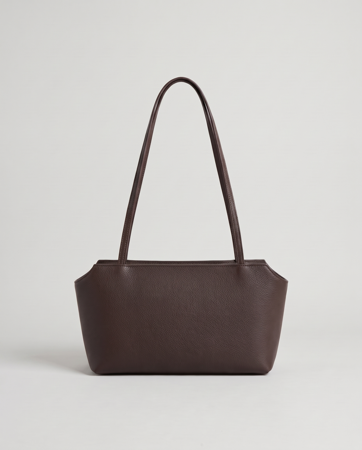 Capri leather shoulder bag in espresso, back view