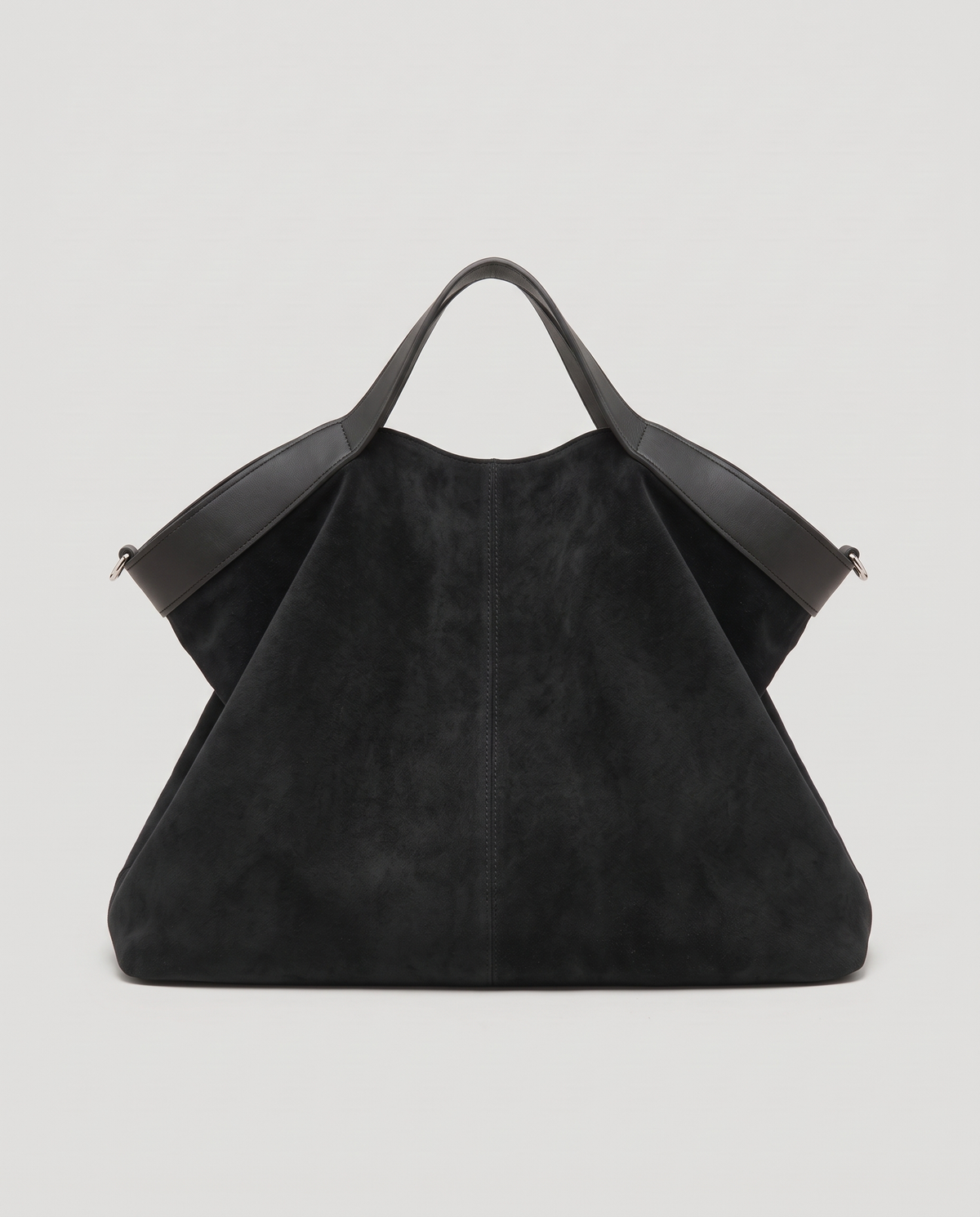 Forte suede tote in black, back view