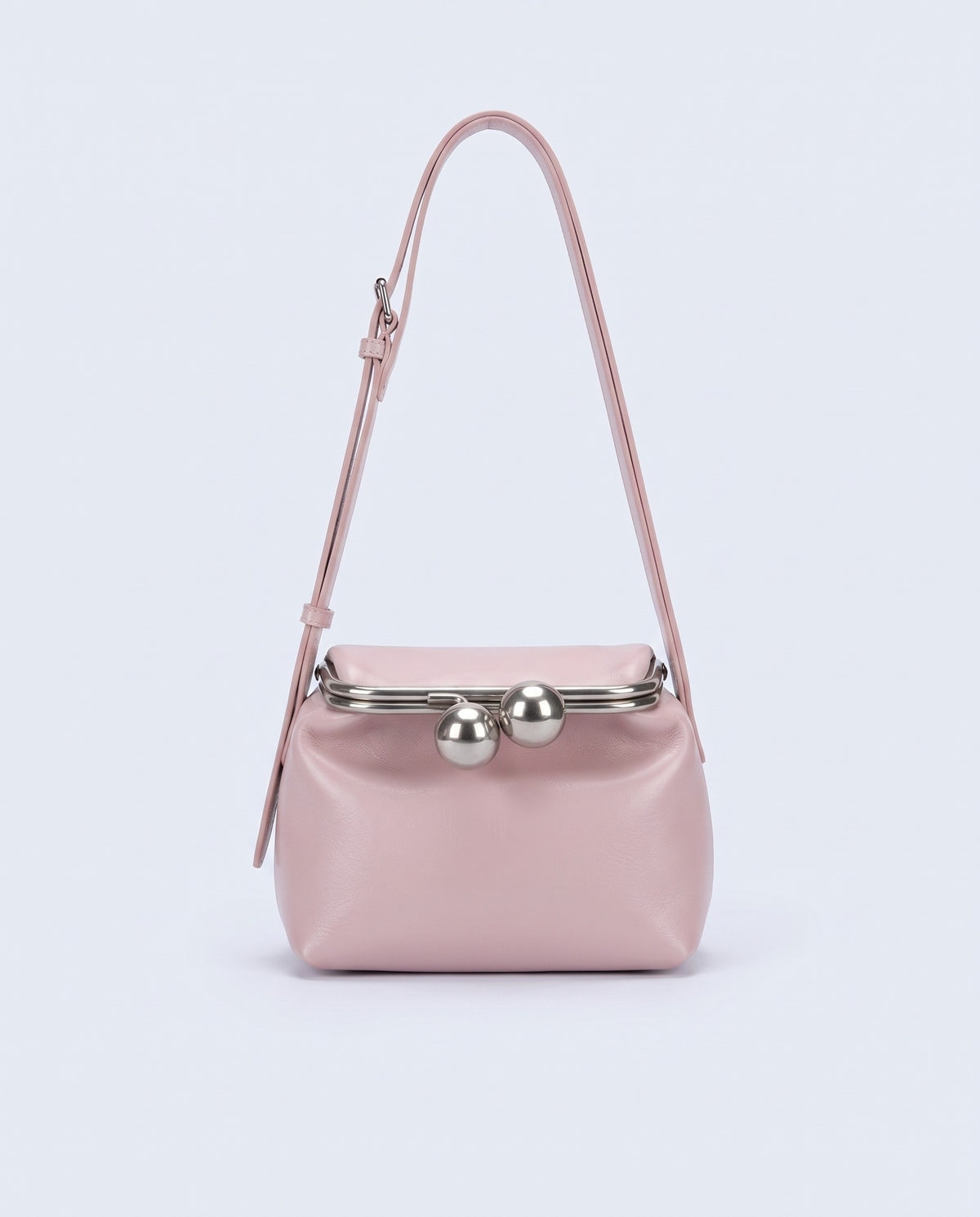 Garda leather frame bag in Pink – front view