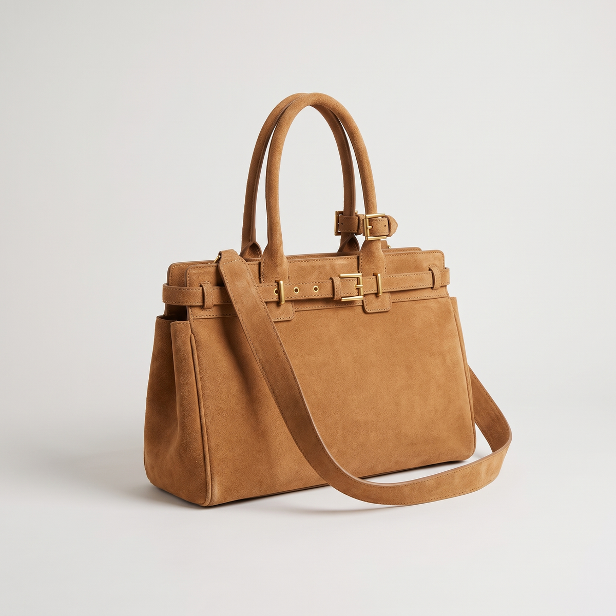 Valentina Spello top-handle bag in Camel