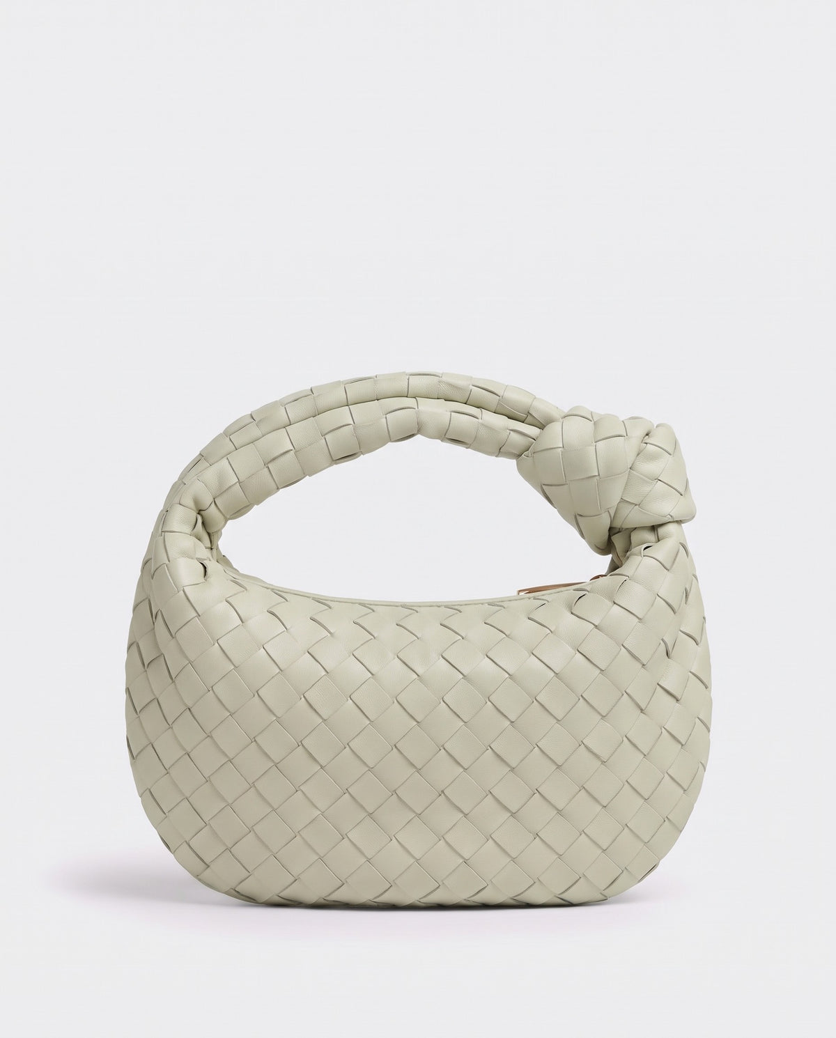 Knot Mini woven leather bag in Pistachio – back view
