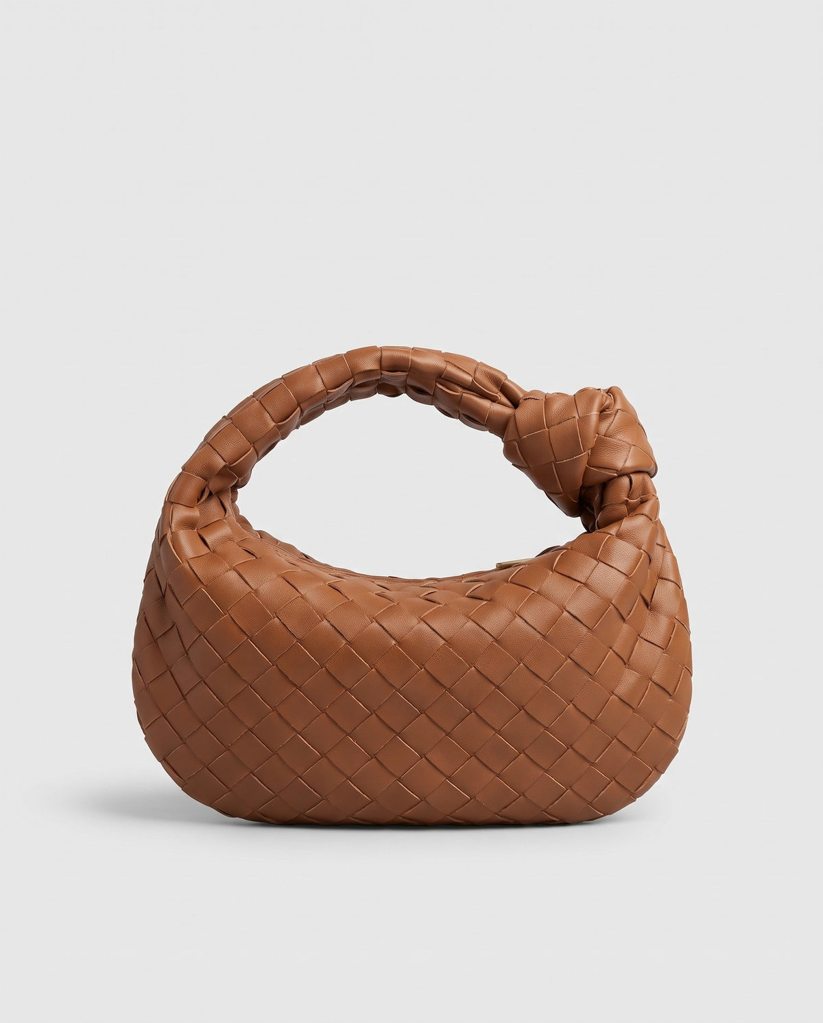 Knot Small woven leather bag in Brown – back view