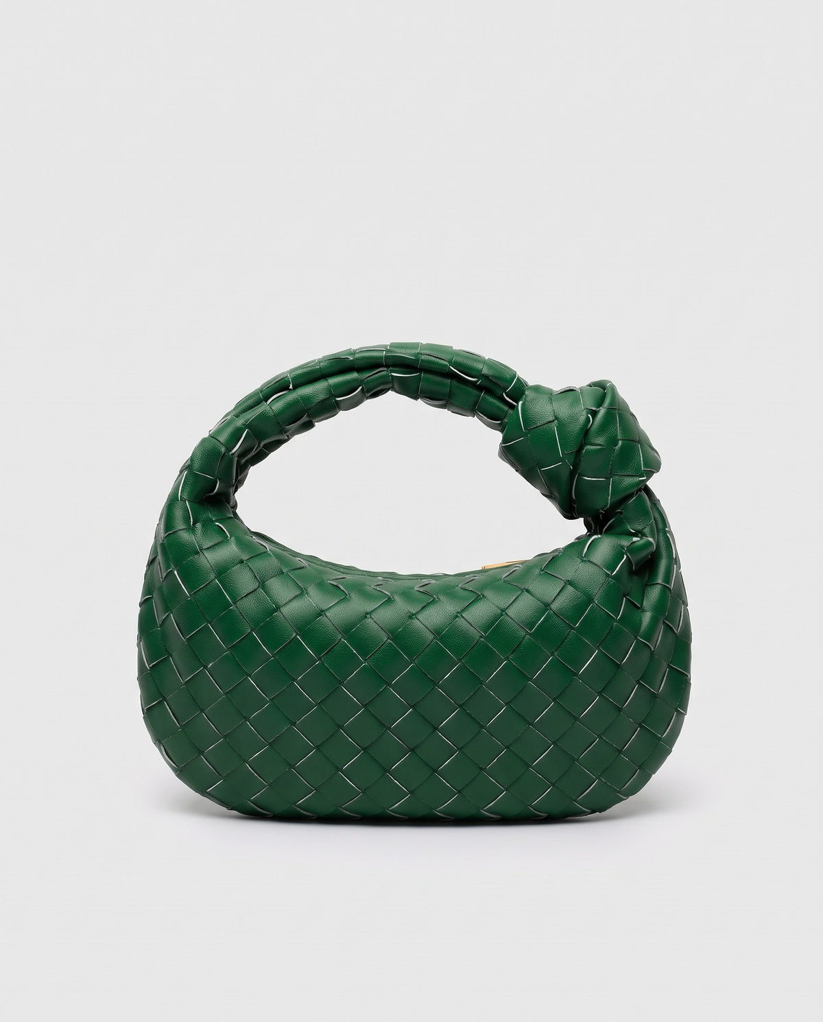 Knot Small woven leather bag in Green – back view