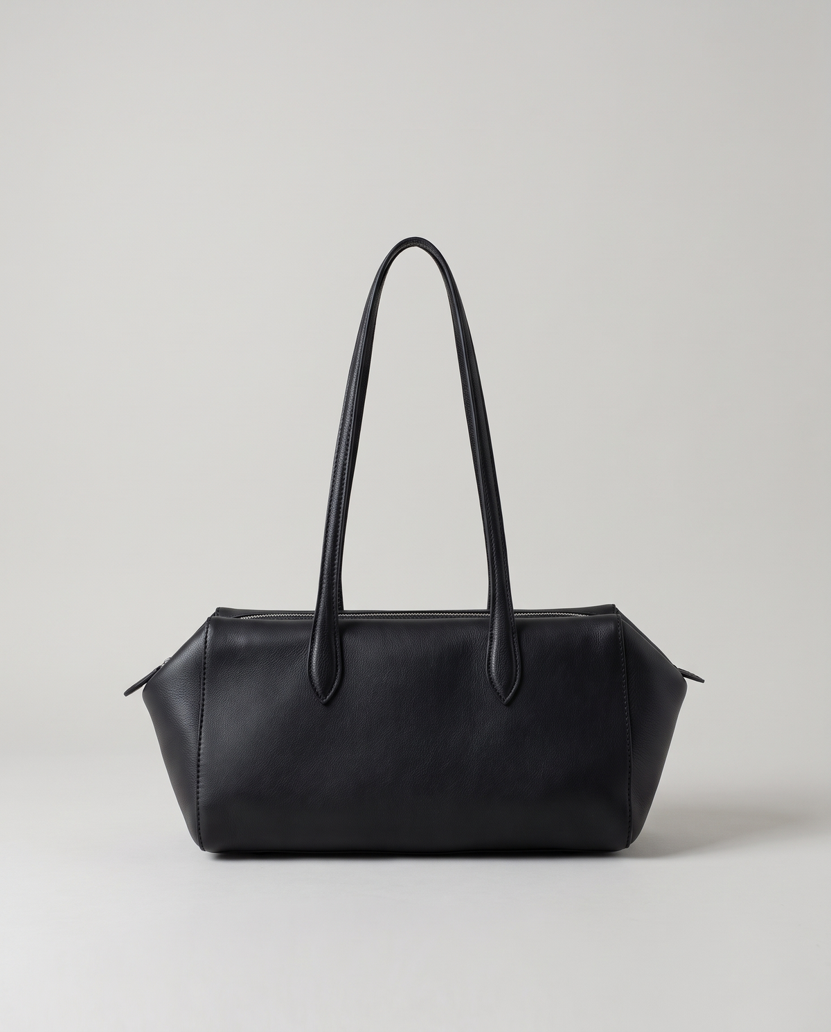 Lira leather shoulder bag in Black – front view