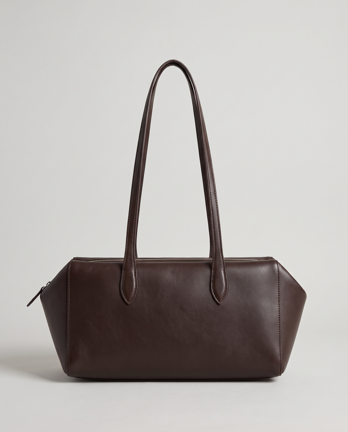 Lira leather shoulder bag in Espresso – front view