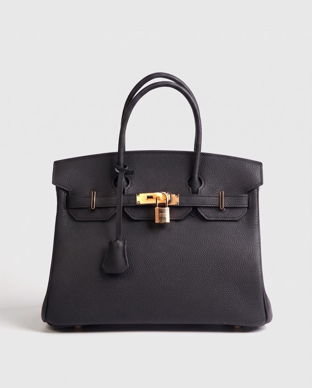 Lock Extra Large leather top-handle bag in Black – front view