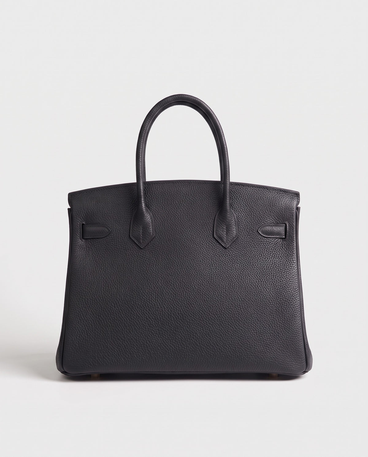 Lock Extra Large leather top-handle bag in Black – back view