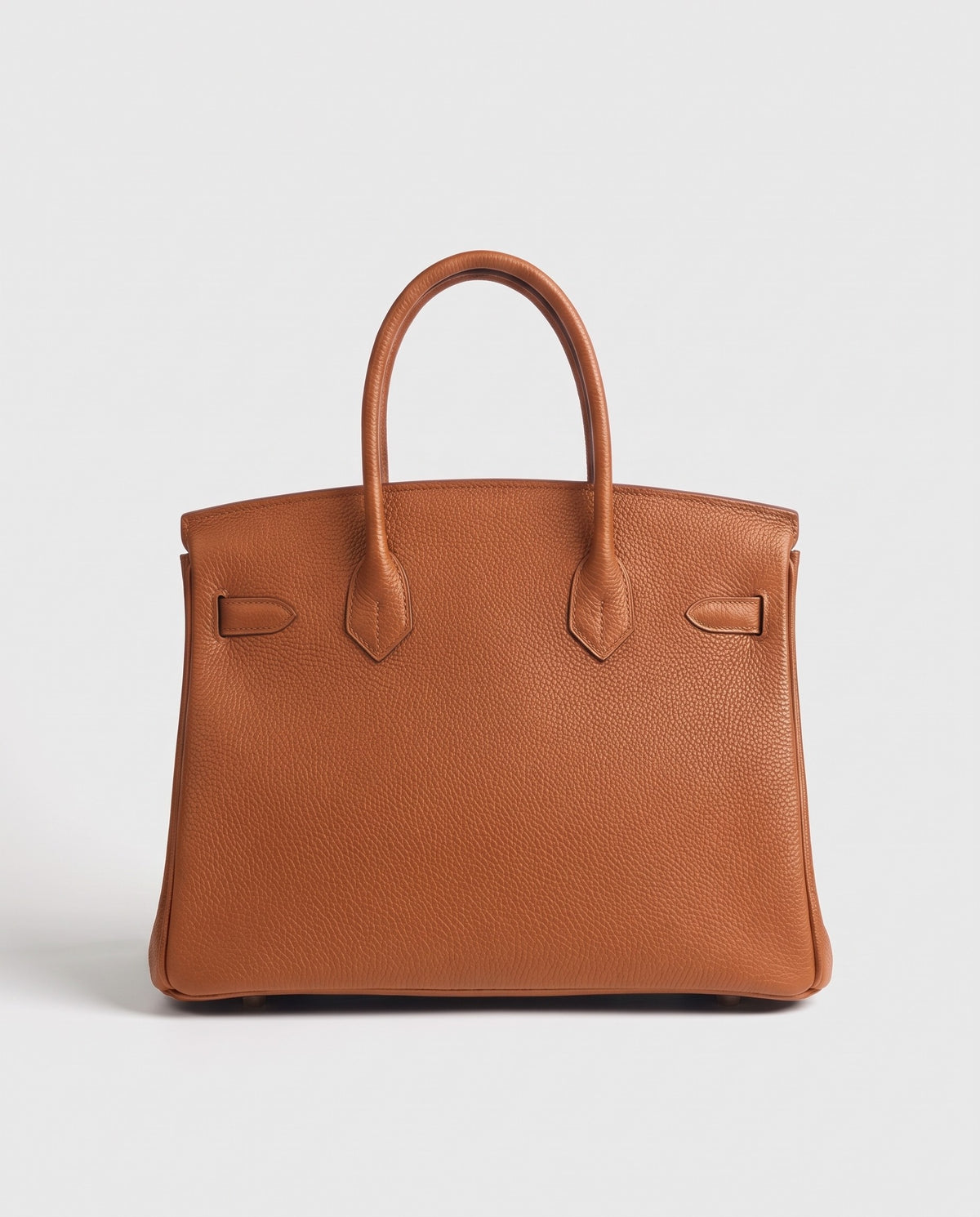 Lock Extra Large leather top-handle bag in Caramel – back view