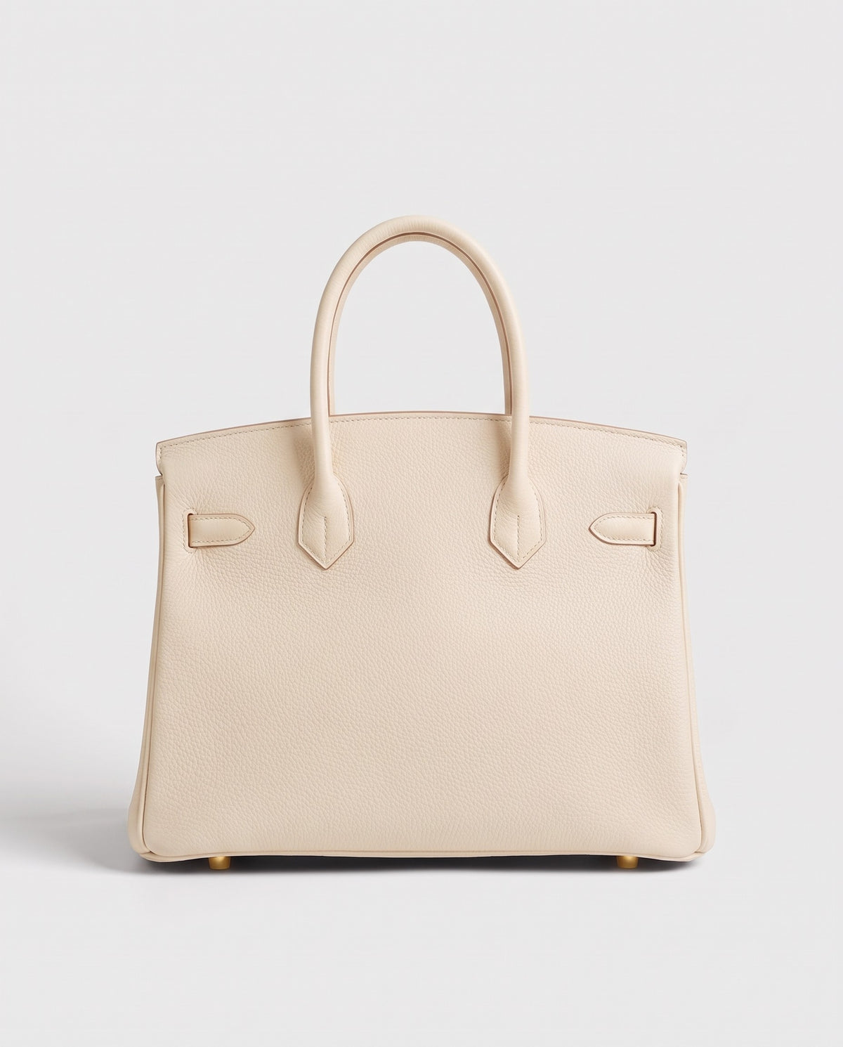 Lock Extra Large leather top-handle bag in Cream – back view