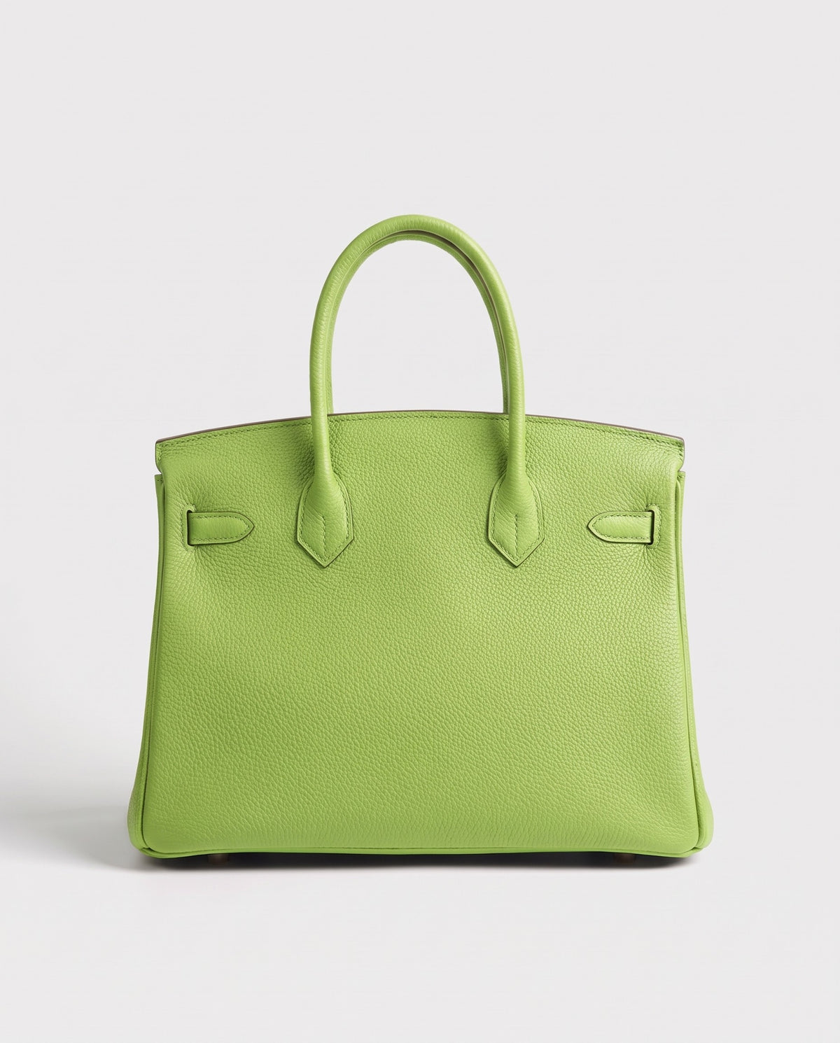 Lock Small leather top-handle bag in Avocado – back view