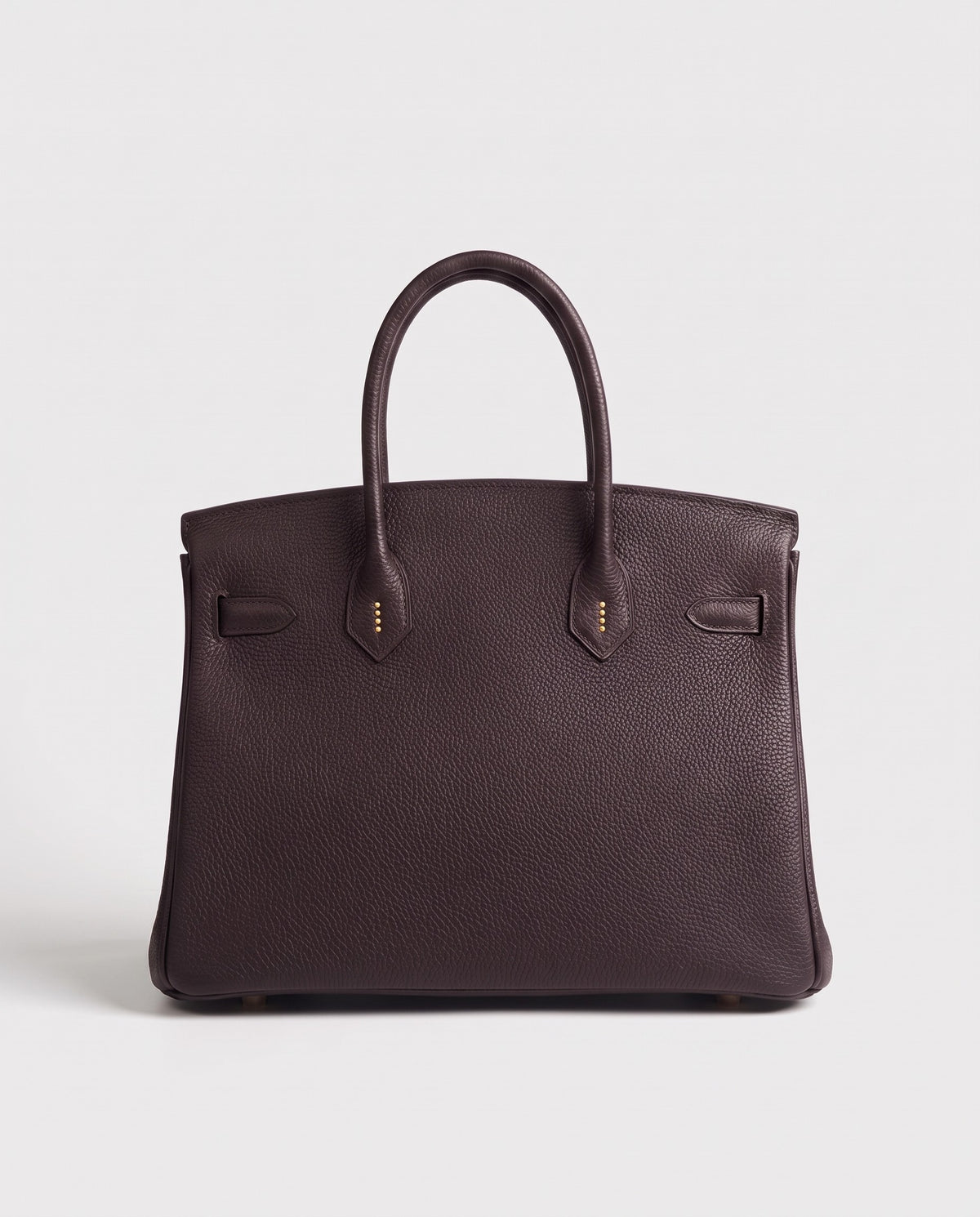 Lock Small leather top-handle bag in Espresso – back view