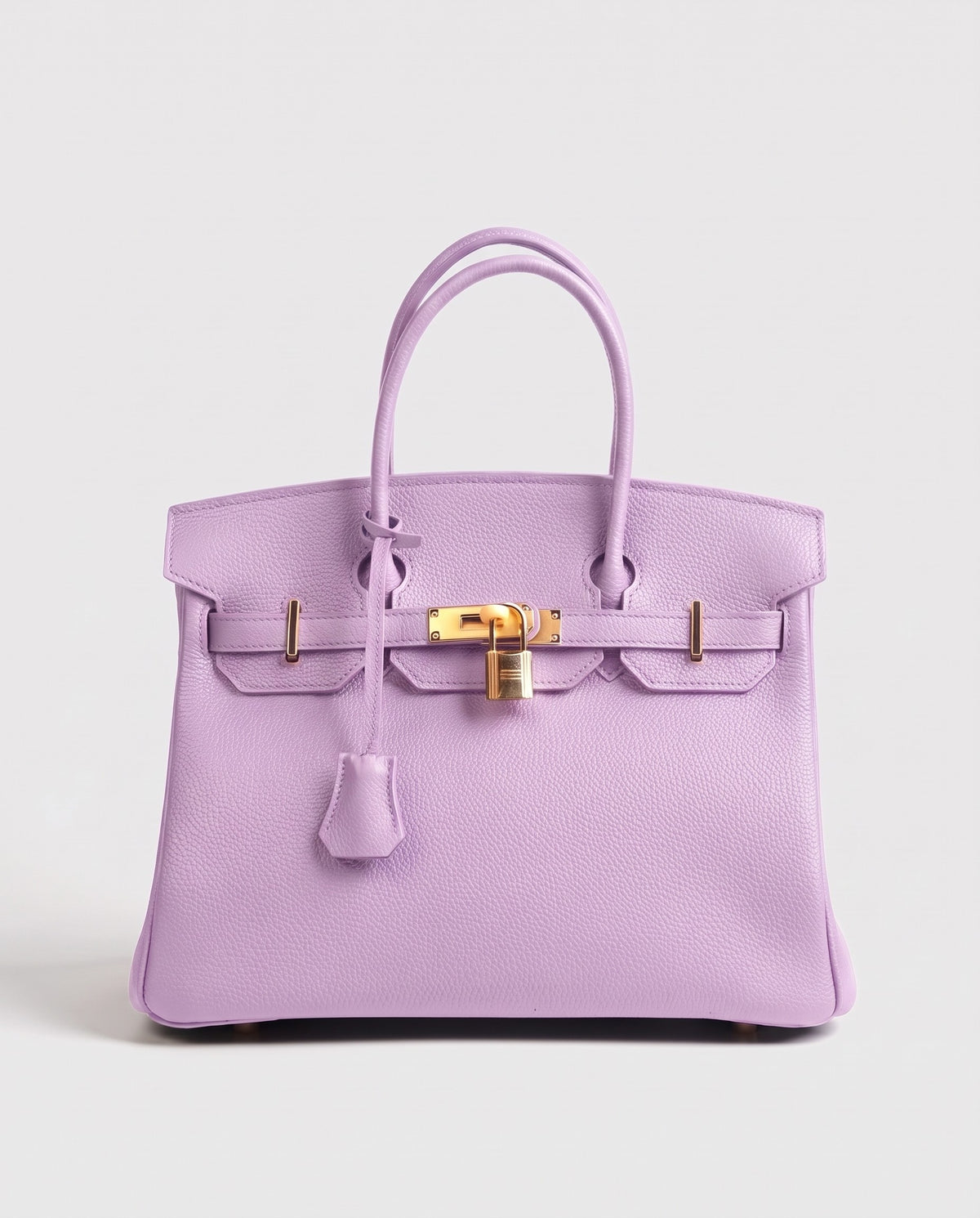 Lock Small leather top-handle bag in Lilac – front view