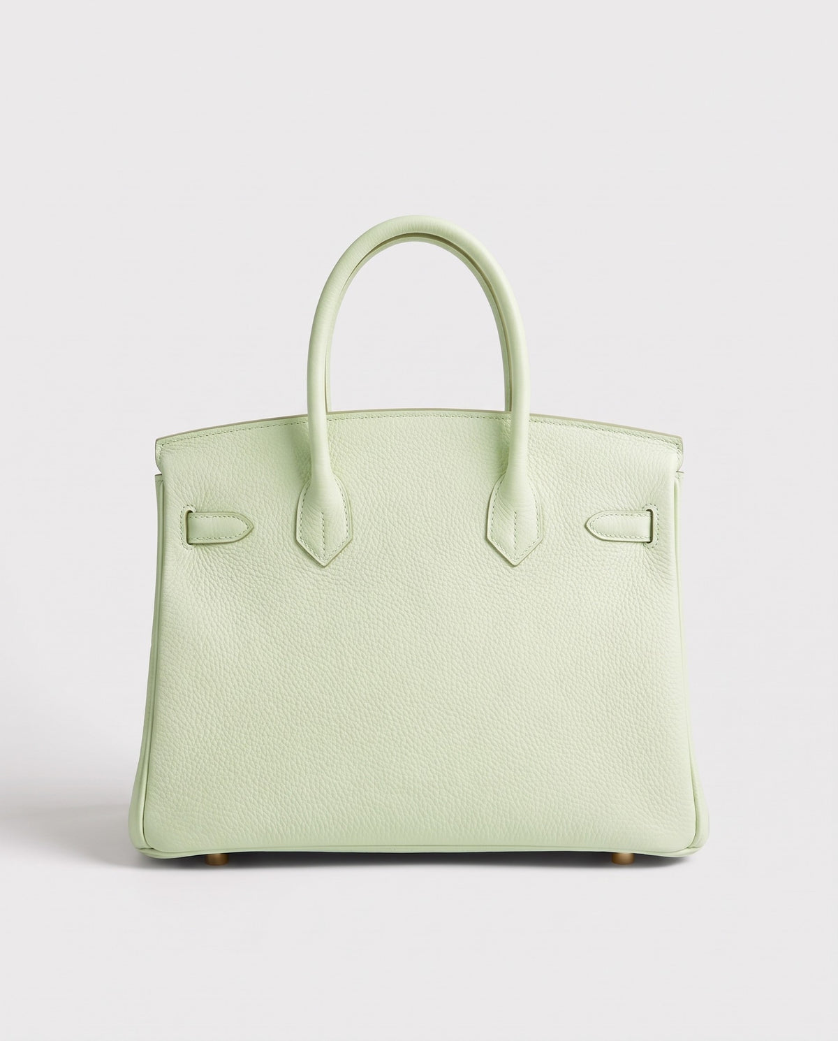 Lock Small leather top-handle bag in Mint – back view