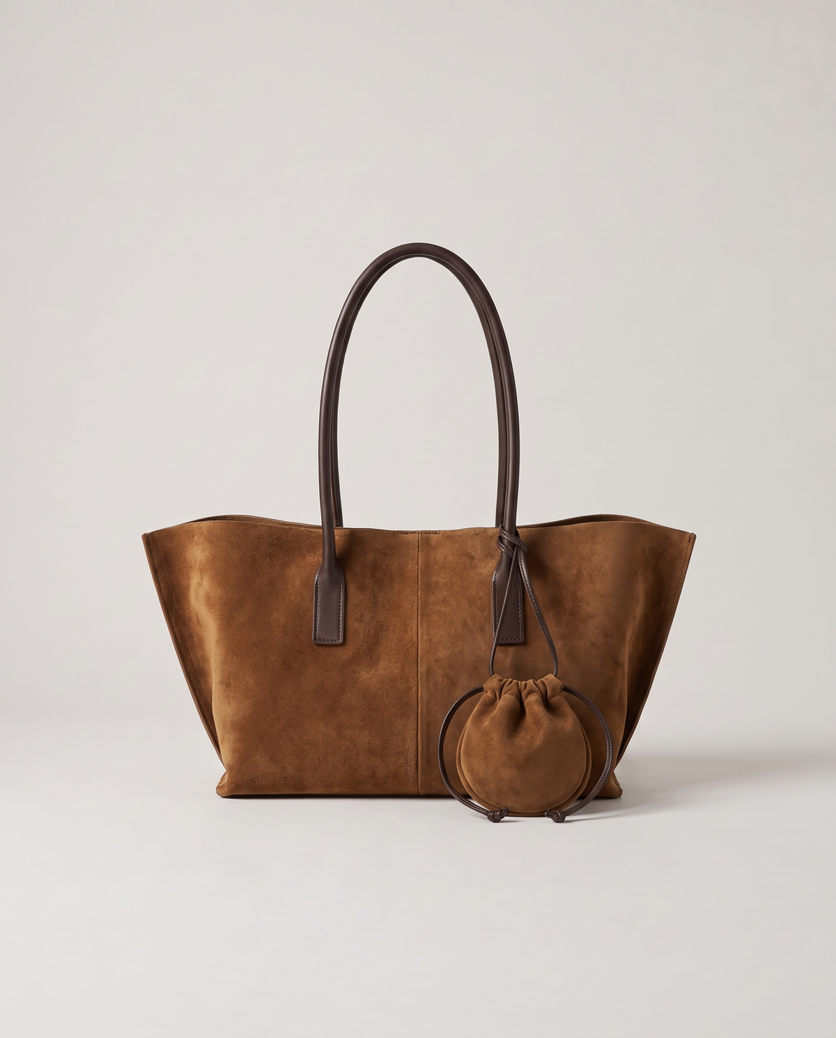 Noce tote in brown, front view